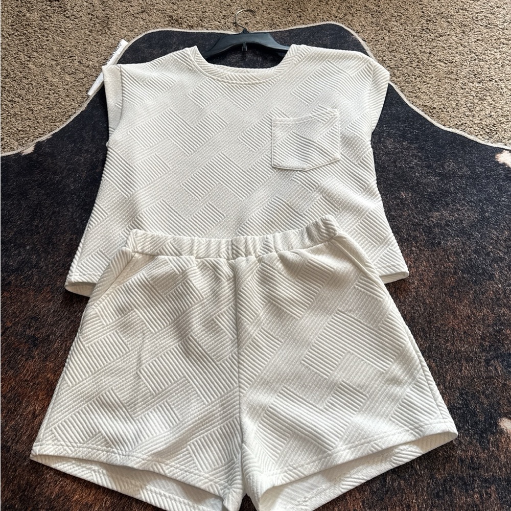 Free People Ivory Geometric Lounge Set